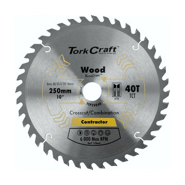 Tork Craft Blade Contractor 250 X 40t 30/1/20/16 Circular Saw TCT - image 01