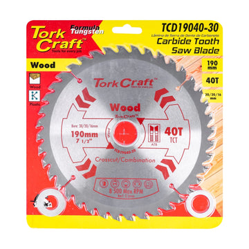 Tork Craft Blade TCT 190 X 40t 30/20/16mm General Purpose Combination - image 01