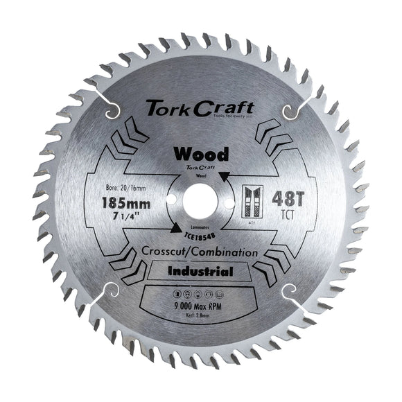 Tork Craft Blade TCT Euro Tip 185 X 48t 20/16mm Profesional - image 01