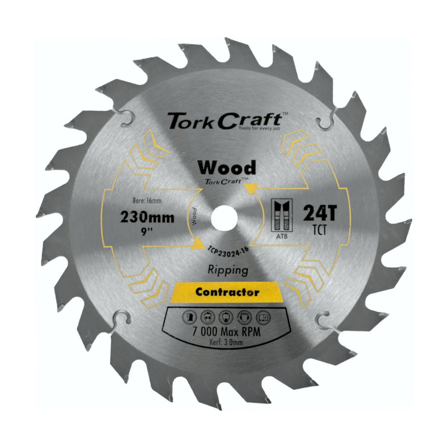 Tork Craft Blade Contractor 230 X 24t 16mm Circular Saw TCT - image 01