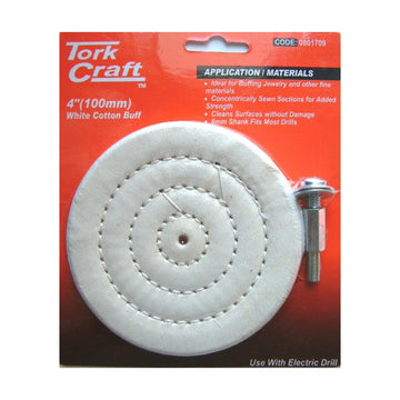 Tork Craft Cotton Buff 100mm X 6mm Shaft - image 01