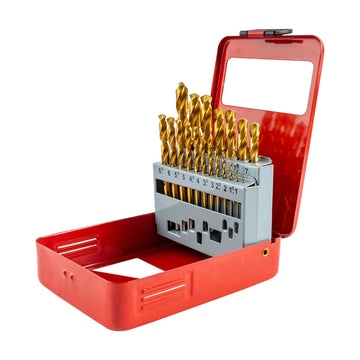 Tork Craft Drill Bit Set 19pce Tin. Coated Metal Case - image 01