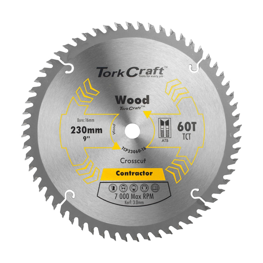 Tork Craft Blade Contractor 230 X 60t 16mm Circular Saw TCT - image 01