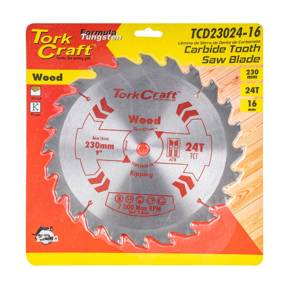 Tork Craft Blade TCT 230 X 24t 16mm General Purpose Rip - image 01