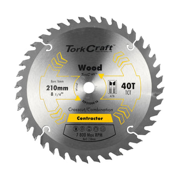 Tork Craft Blade Contractor 210 X 40t-16mm Circular Saw TCT - image 01