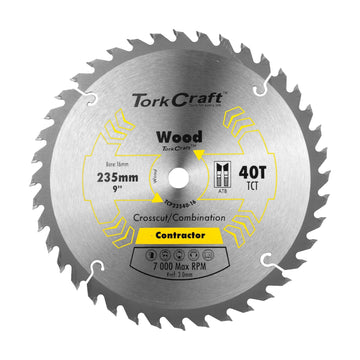 Tork Craft Blade Contractor 235 X 40t 16 Circular Saw TCT - image 01