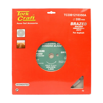Tork Craft Diamond Blade Brazed 350 X 25.4mm For Asphalt Tar - image 01