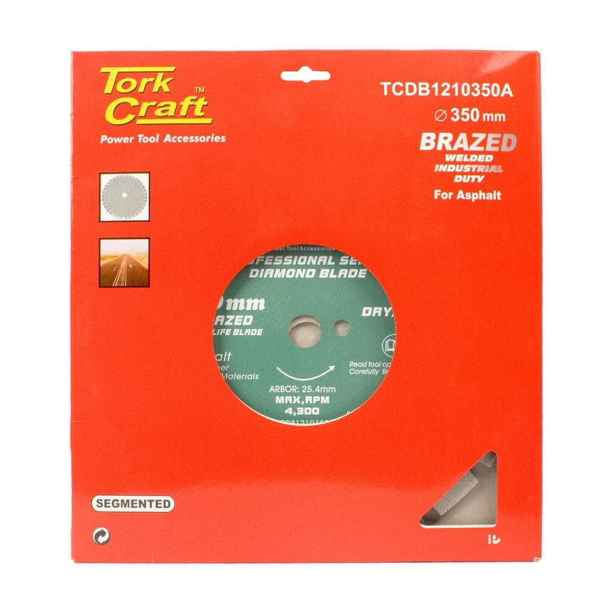 Tork Craft Diamond Blade Brazed 350 X 25.4mm For Asphalt Tar - image 01
