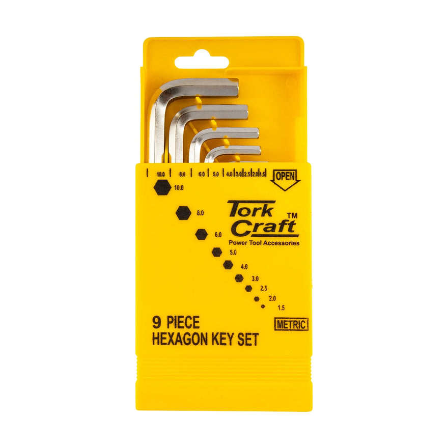 Tork Craft 9pc Hex Key Set 1.5-10mm Cr-V In Plastic Case - image 01
