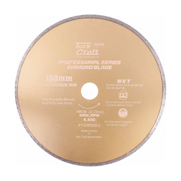 Tork Craft Diamond Blade 180mm X 22.23 Continues Rim - image 01