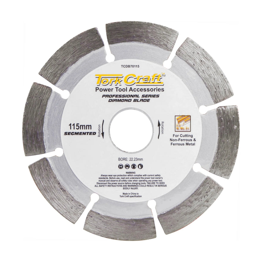 Tork Craft Diamond Blade Segmented 115 X 22.23mm For Metal Cutting - image 01
