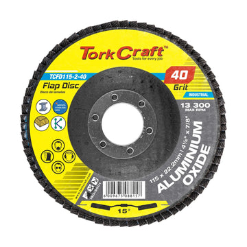 Tork Craft Flap Disc 115mm 15 Deg.angle 40 Grit A/O - image 01