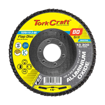 Tork Craft Flap Disc 115mm 15 Deg.angle 80 Grit A/O - image 01