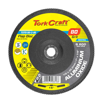 Tork Craft Flap Disc 180mm 15 Deg.angle 80 Grit A/O - image 01