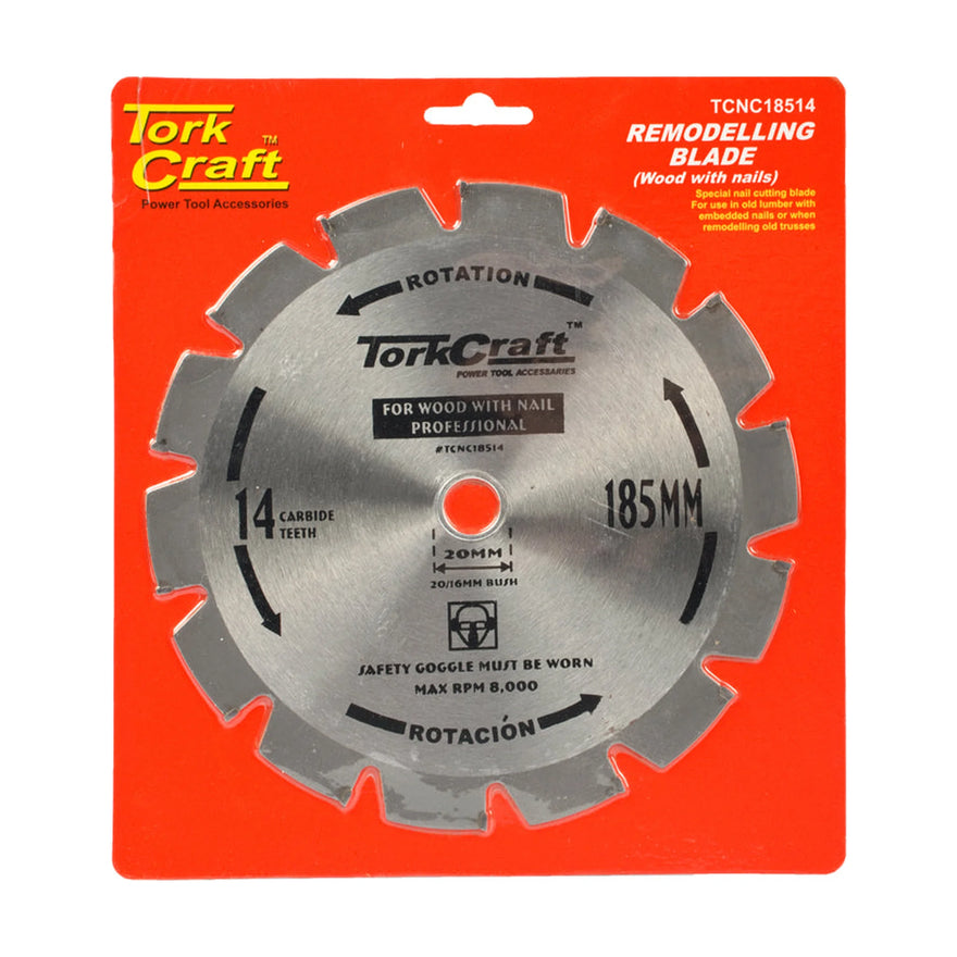 Tork Craft Blade TCT Nail Cutting 185x14t 20-16mm - image 01