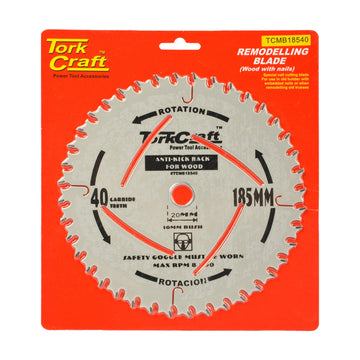 Tork Craft Blade Master Type 185x40t 20-16mm Anti Kick Back TCT - image 01