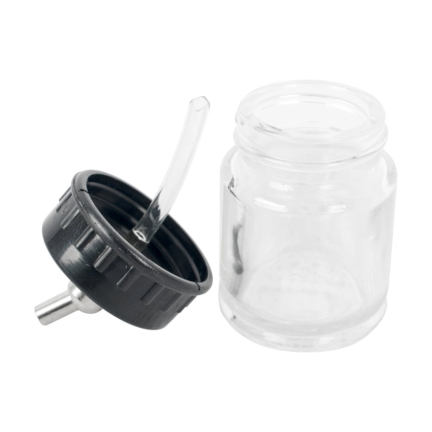 AirCraft Glass Jar With 22cc 60 Deg Spout for Airbrush - image 01