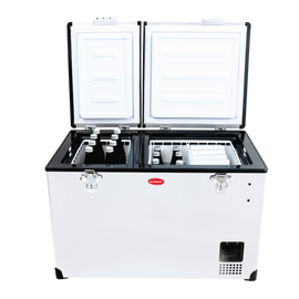 SnoMaster Portable Fridge/Freezer 66L Dual Compartment AC/DC S/Steel - 0