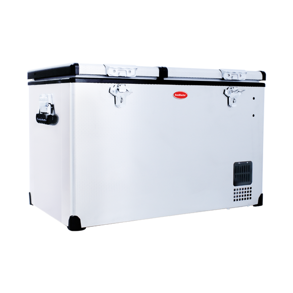 SnoMaster Portable Fridge/Freezer 66L Dual Compartment AC/DC S/Steel