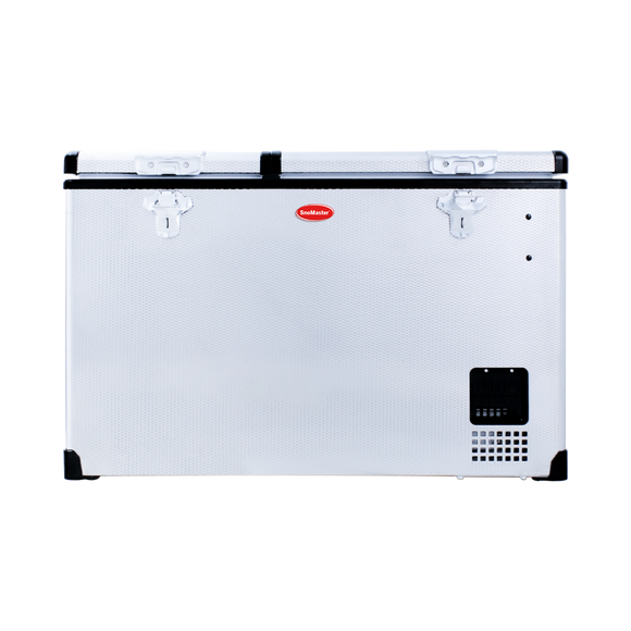 SnoMaster Portable Fridge/Freezer 66L Dual Compartment AC/DC S/Steel