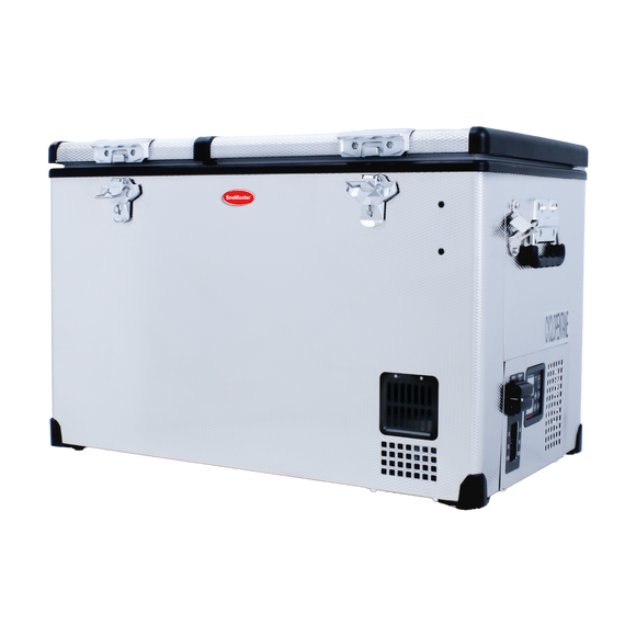 SnoMaster Portable Fridge/Freezer 66L Dual Compartment AC/DC S/Steel