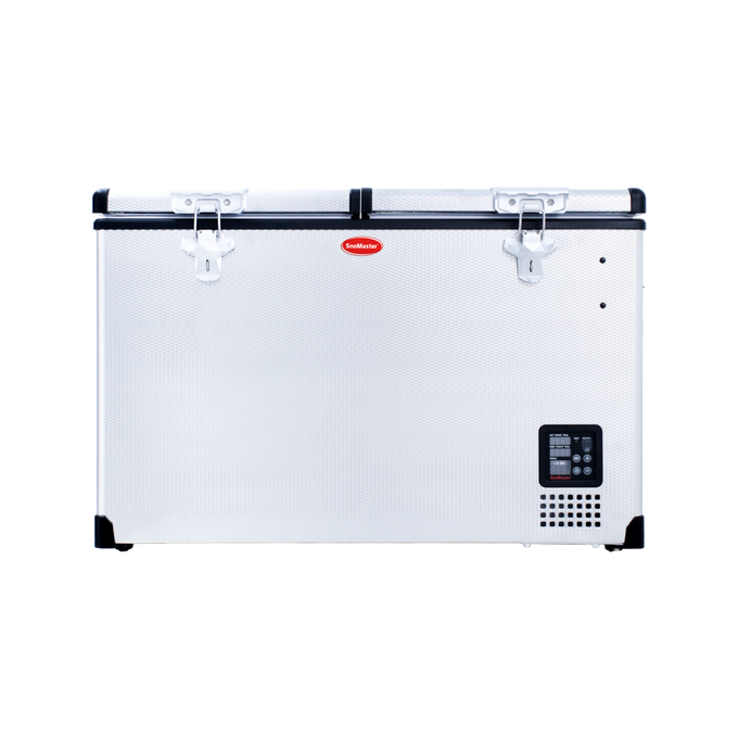 SnoMaster Portable Fridge/Freezer 81.5L Dual Compartment AC/DC S/Steel