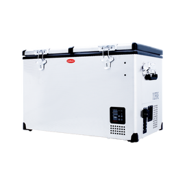 SnoMaster Portable Fridge/Freezer 81.5L Dual Compartment AC/DC S/Steel