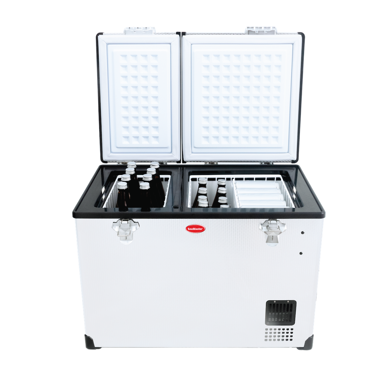 SnoMaster Portable Fridge/Freezer 56L Dual Compartment AC/DC S/Steel - 0