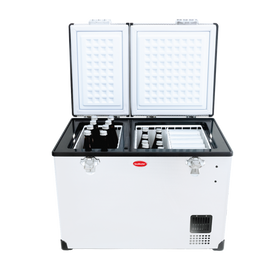 SnoMaster Portable Fridge/Freezer 56L Dual Compartment AC/DC S/Steel - 0