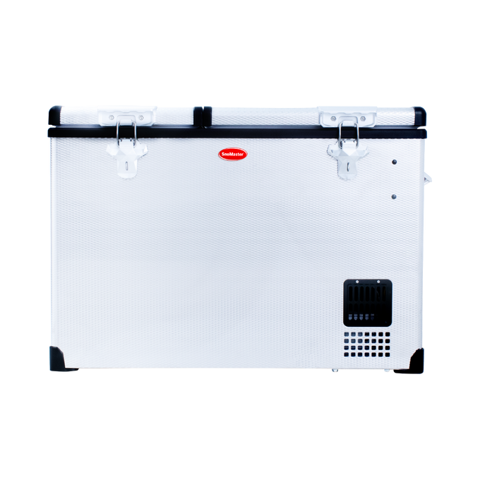 SnoMaster Portable Fridge/Freezer 56L Dual Compartment AC/DC S/Steel