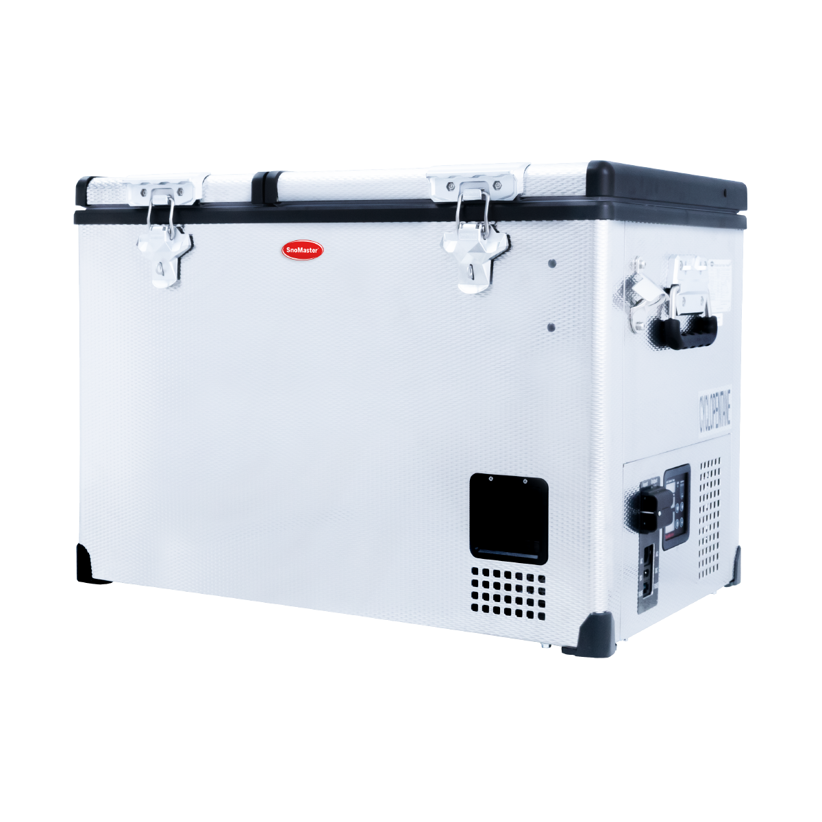 SnoMaster Portable Fridge/Freezer 56L Dual Compartment AC/DC S/Steel