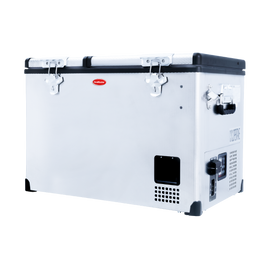 SnoMaster Portable Fridge/Freezer 56L Dual Compartment AC/DC S/Steel