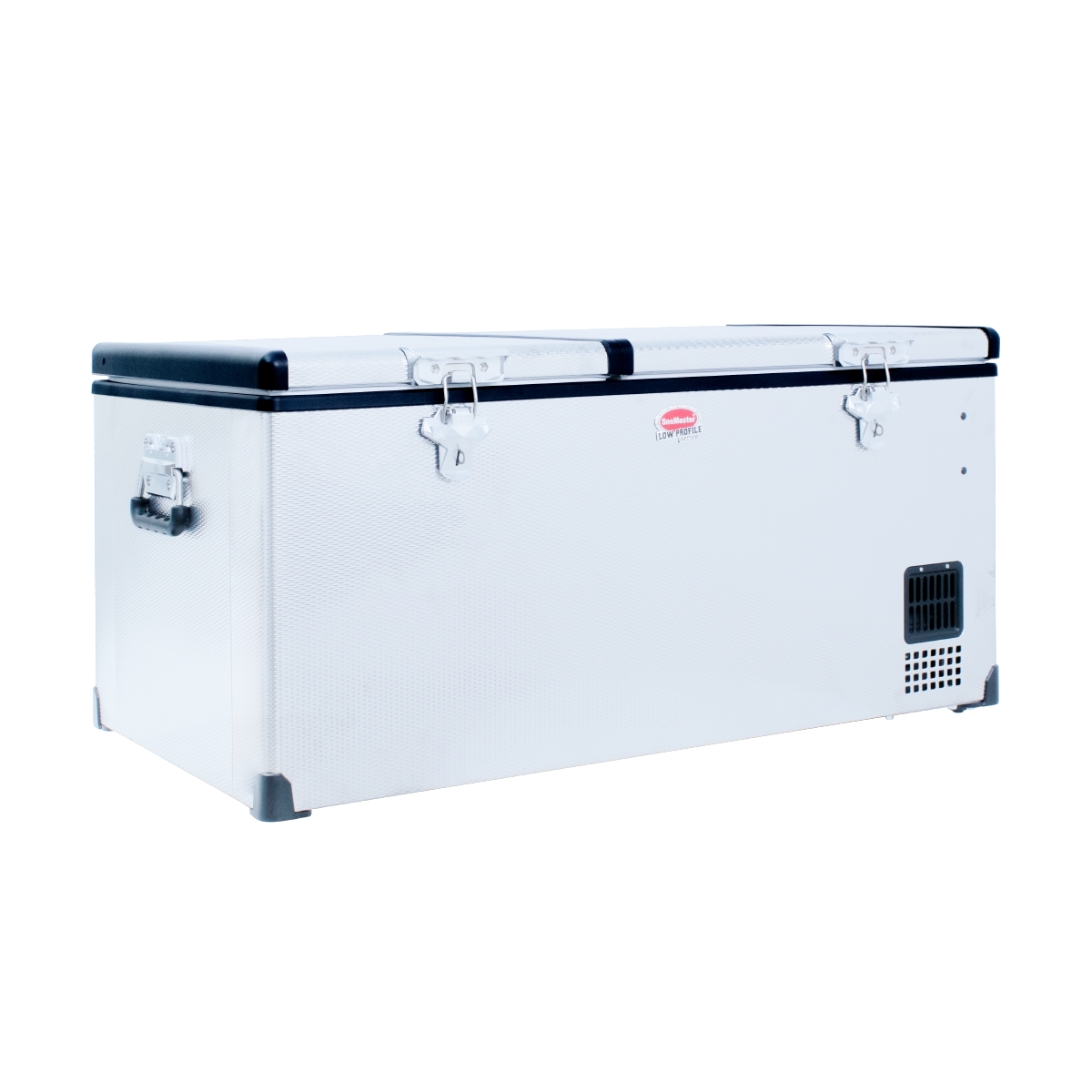 SnoMaster Portable Fridge/Freezer 92.5L Low Profile Dual Compartment AC/DC S/Steel