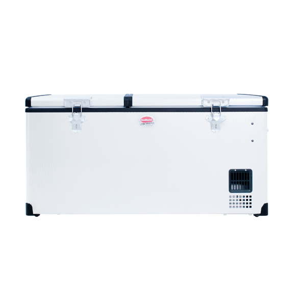 SnoMaster Portable Fridge/Freezer 92.5L Low Profile Dual Compartment AC/DC S/Steel