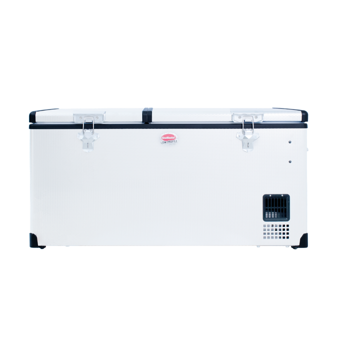 SnoMaster Portable Fridge/Freezer 92.5L Low Profile Dual Compartment AC/DC S/Steel