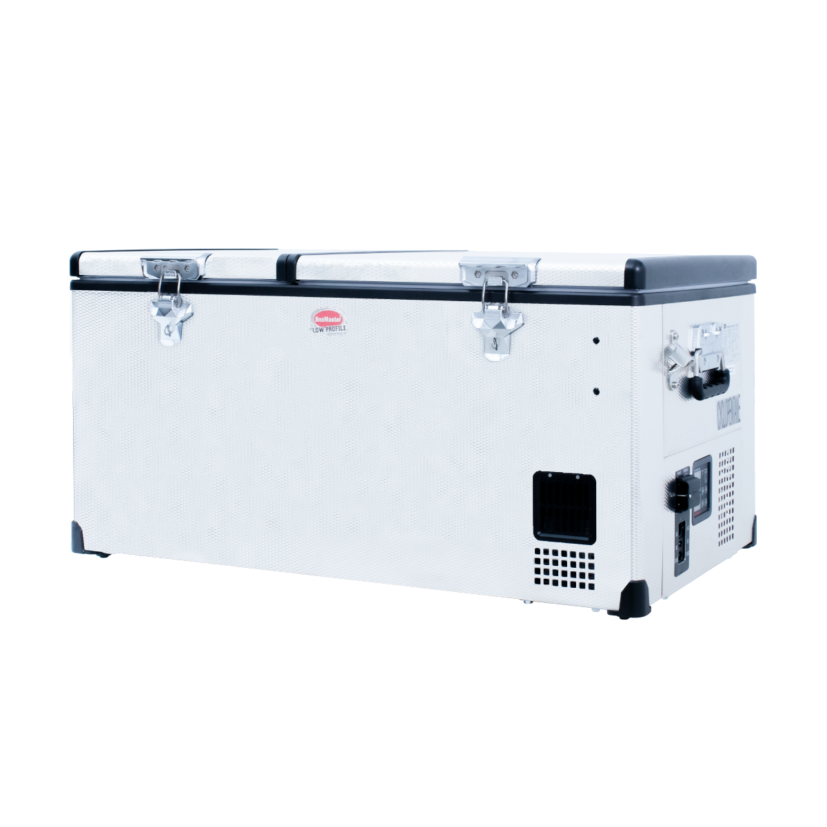 SnoMaster Portable Fridge/Freezer 92.5L Low Profile Dual Compartment AC/DC S/Steel