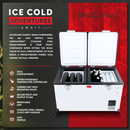 SnoMaster - 66L Low Profile Dual Compartment Portable Fridge/Freezer AC/DC - Stainless Steel (SMDZ-LP66D) in Camping Fridge/Freezer