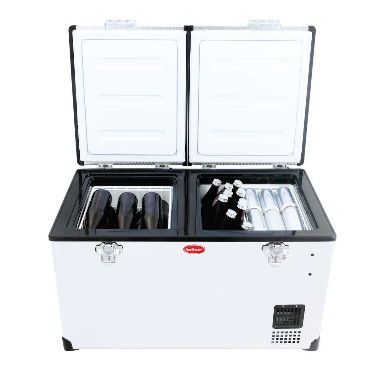 SnoMaster - 66L Low Profile Dual Compartment Portable Fridge/Freezer AC ...