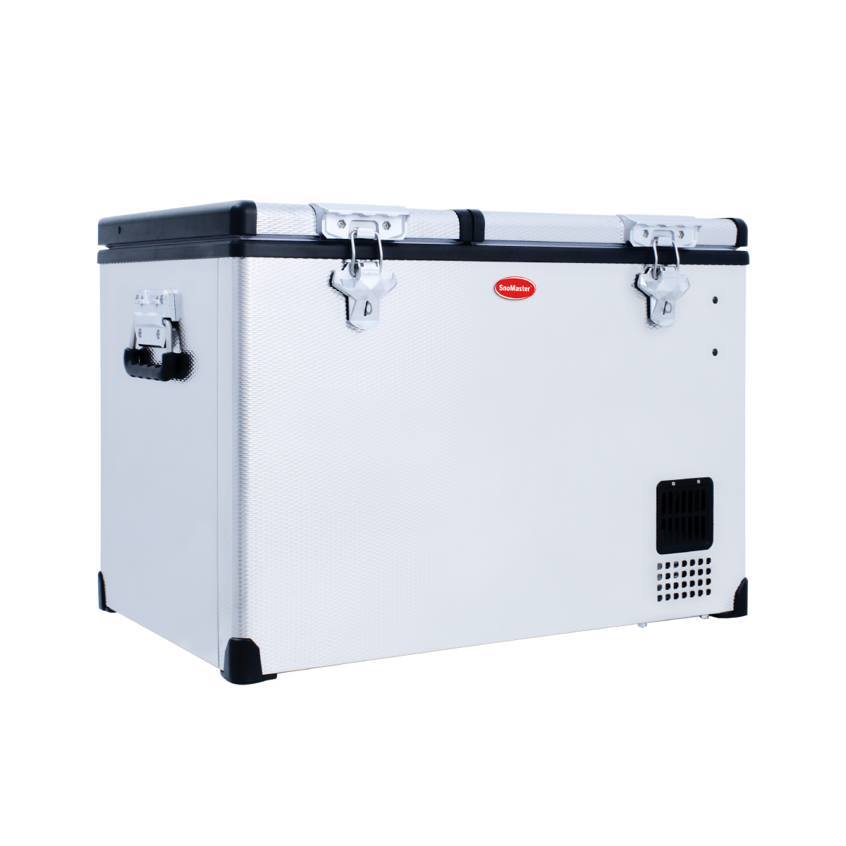 SnoMaster Portable Fridge/Freezer 66L Low Profile Dual Compartment AC/DC S/Steel