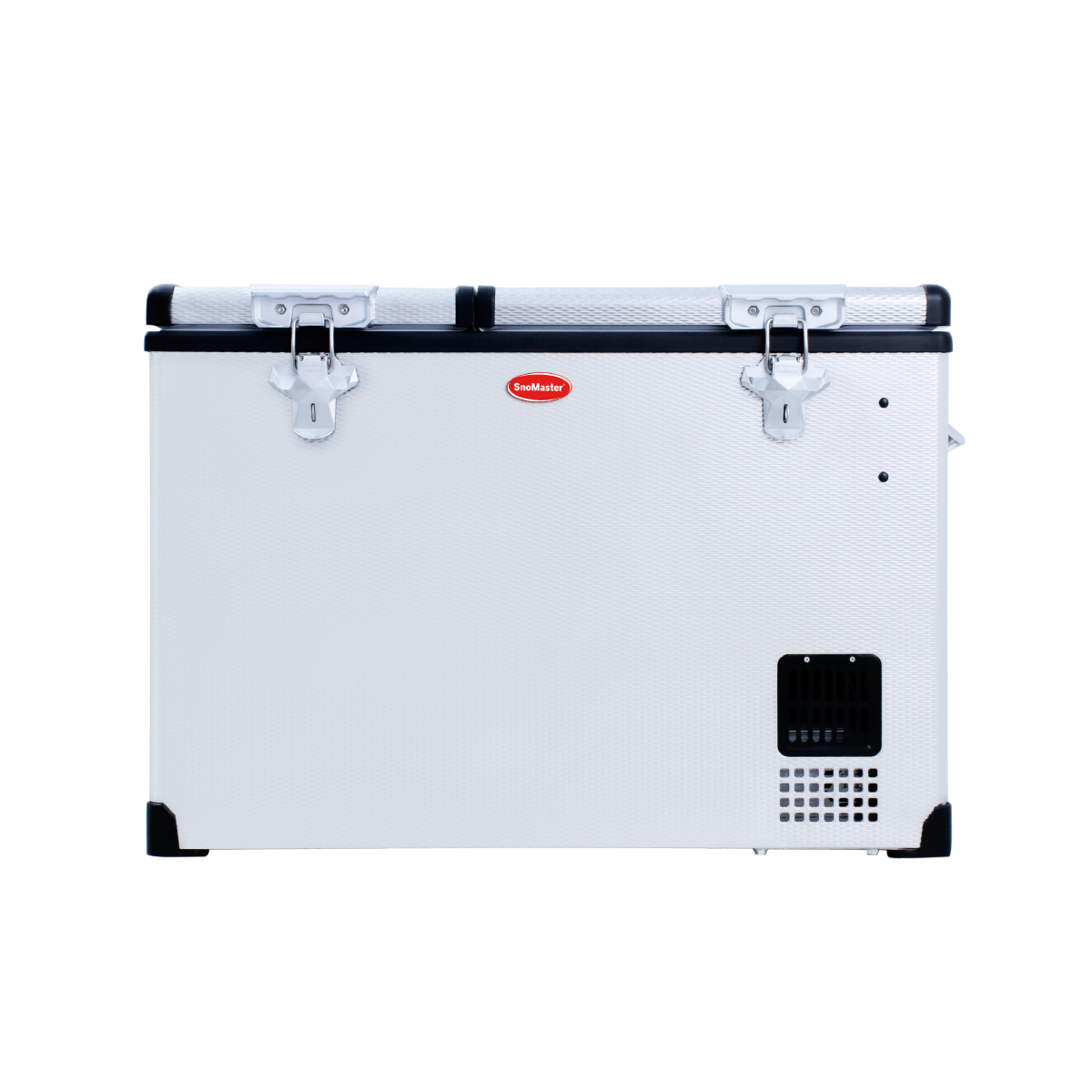 SnoMaster Portable Fridge/Freezer 66L Low Profile Dual Compartment AC/DC S/Steel
