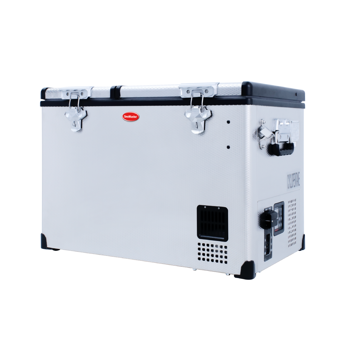 SnoMaster Portable Fridge/Freezer 66L Low Profile Dual Compartment AC/DC S/Steel
