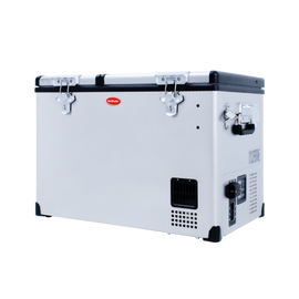 SnoMaster Portable Fridge/Freezer 66L Low Profile Dual Compartment AC/DC S/Steel