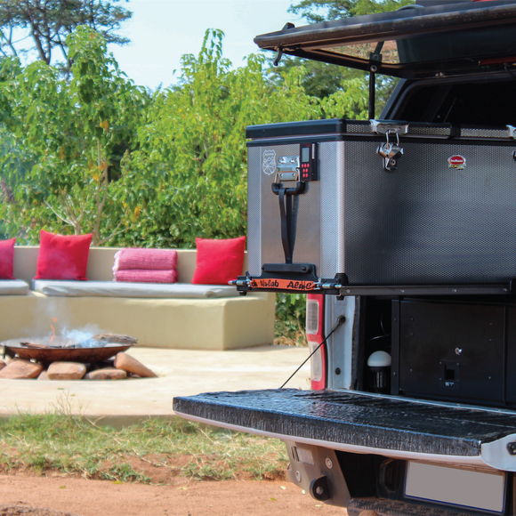 SnoMaster Portable Fridge/Freezer 66L Low Profile Dual Compartment AC/DC S/Steel