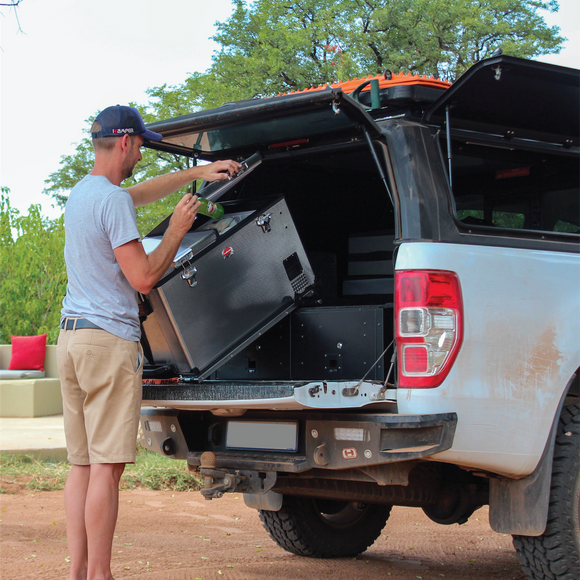 SnoMaster Portable Fridge/Freezer 66L Low Profile Dual Compartment AC/DC S/Steel