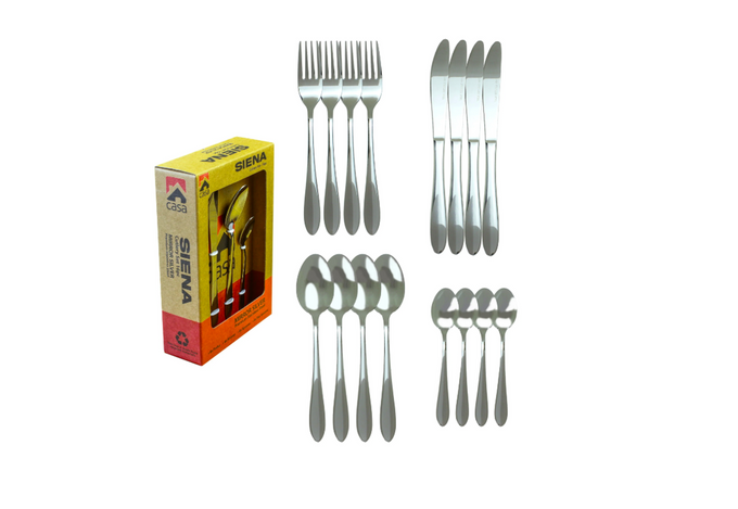 Casa Siena Cutlery Set, 16Pc, Silver