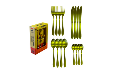 Casa Siena Cutlery Set, 16Pc, Matt Gold