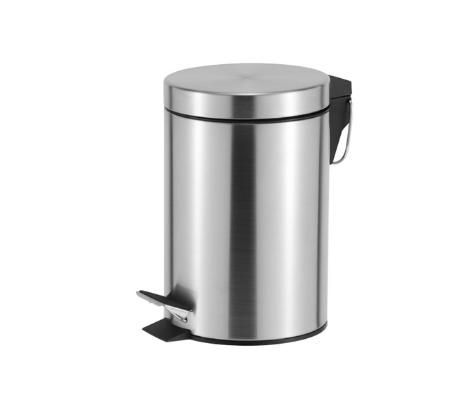Casa 3L Step Bin Stainless Steel Flat Lid, Soft Close