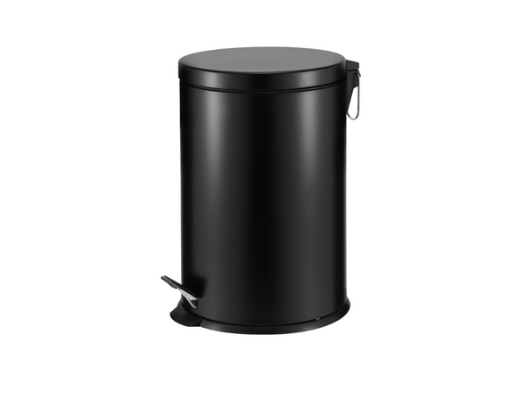 Casa 20L Step Bin Black Flat Lid, Soft Close