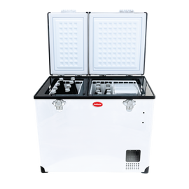 SnoMaster Portable Fridge/Freezer 72L Dual Compartment AC/DC S/Steel - 0