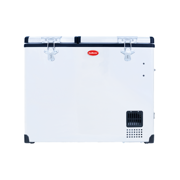 SnoMaster Portable Fridge/Freezer 72L Dual Compartment AC/DC S/Steel